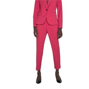 Zara Straight Leg Slit Hem Ankle Trouser Pants